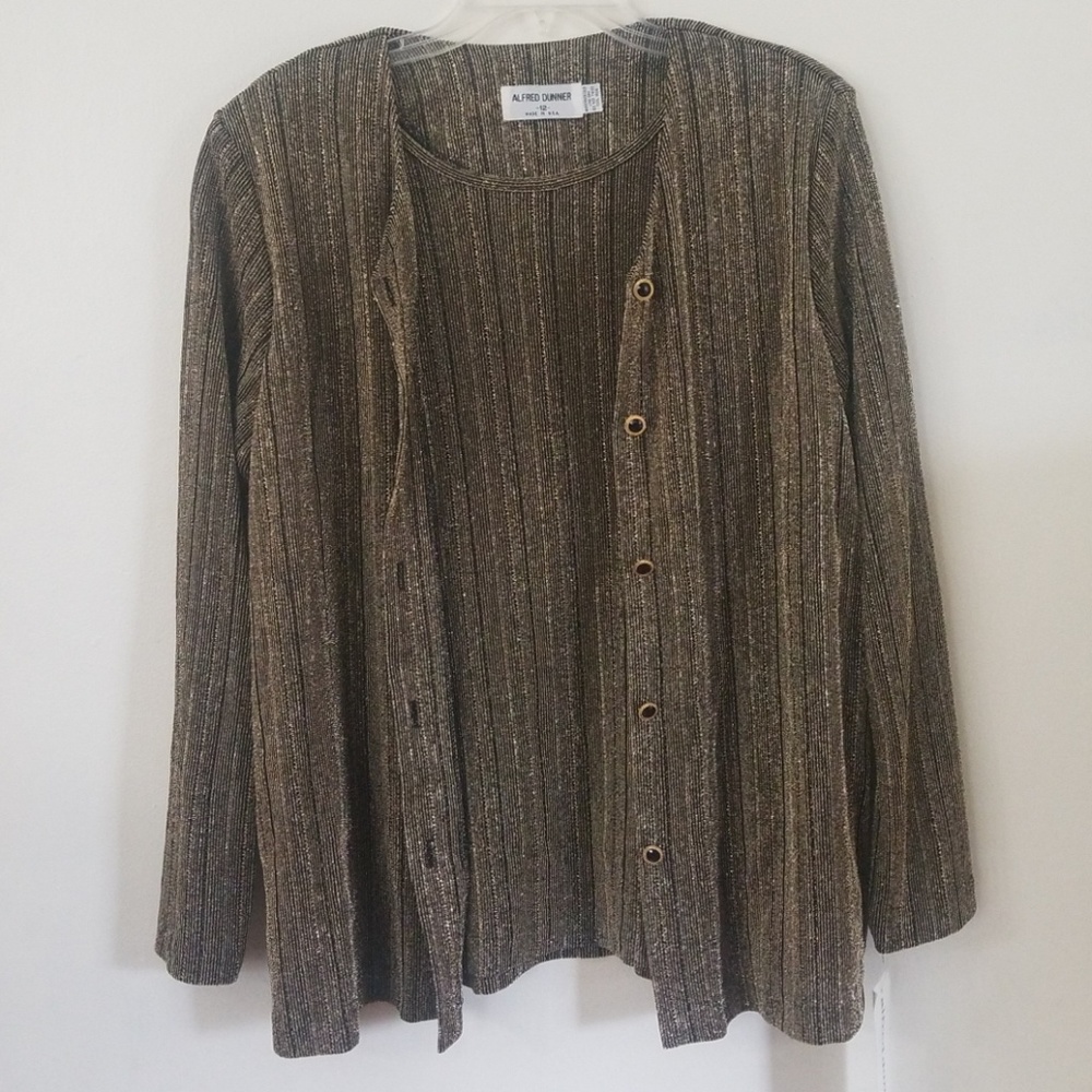 Alfred Dunner one piece cardigan set NWT size 12